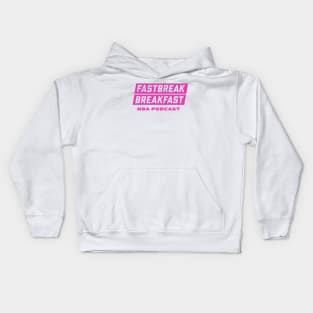 Fastbreak Breakfast Pink Stencil Logo Kids Hoodie